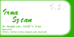 irma sztan business card